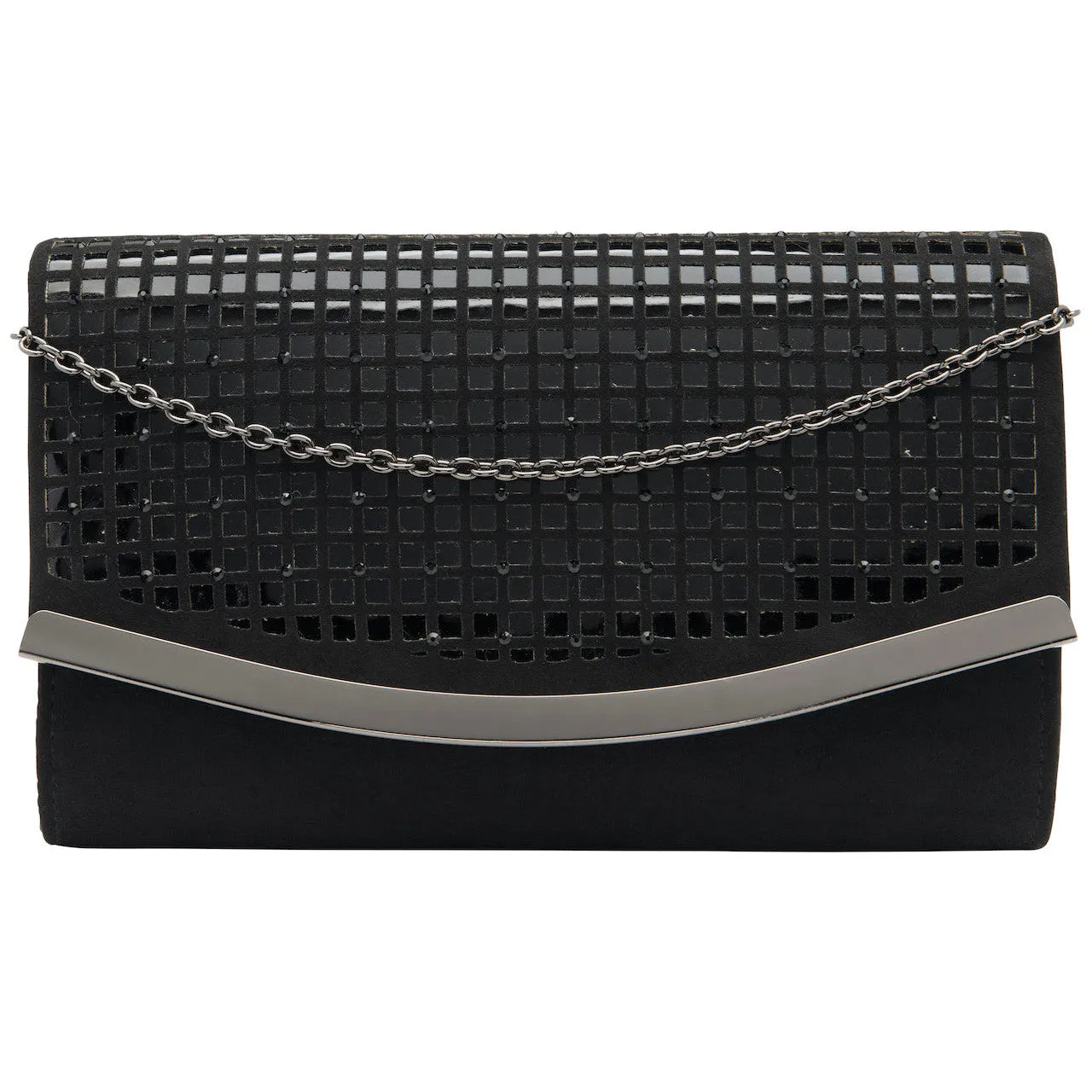 Lotus Dillard Black/Diamante Clutch Bag