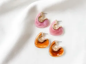 Marble Hoop Earring