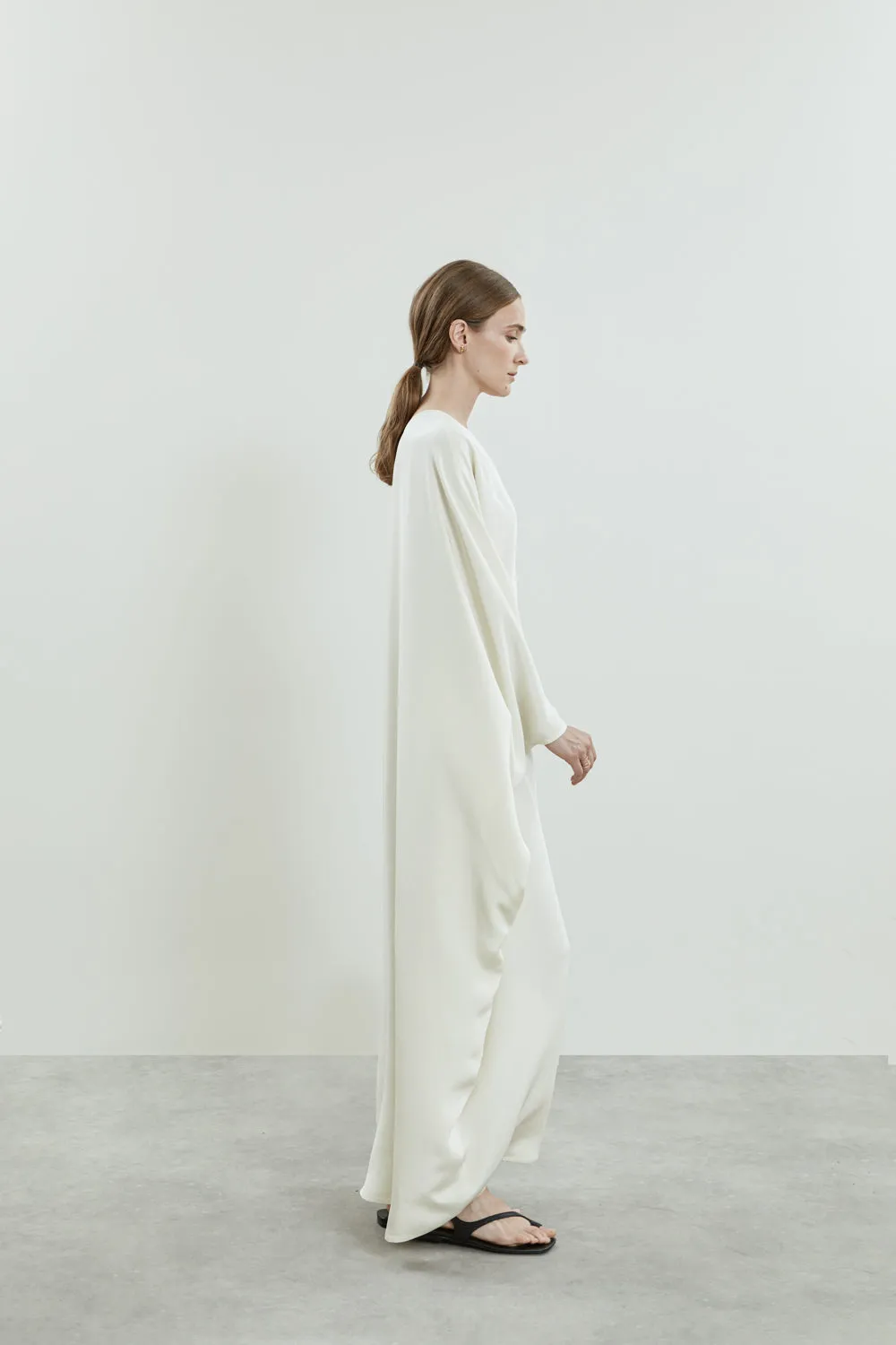 Maui dress | Off white - Crepe silk