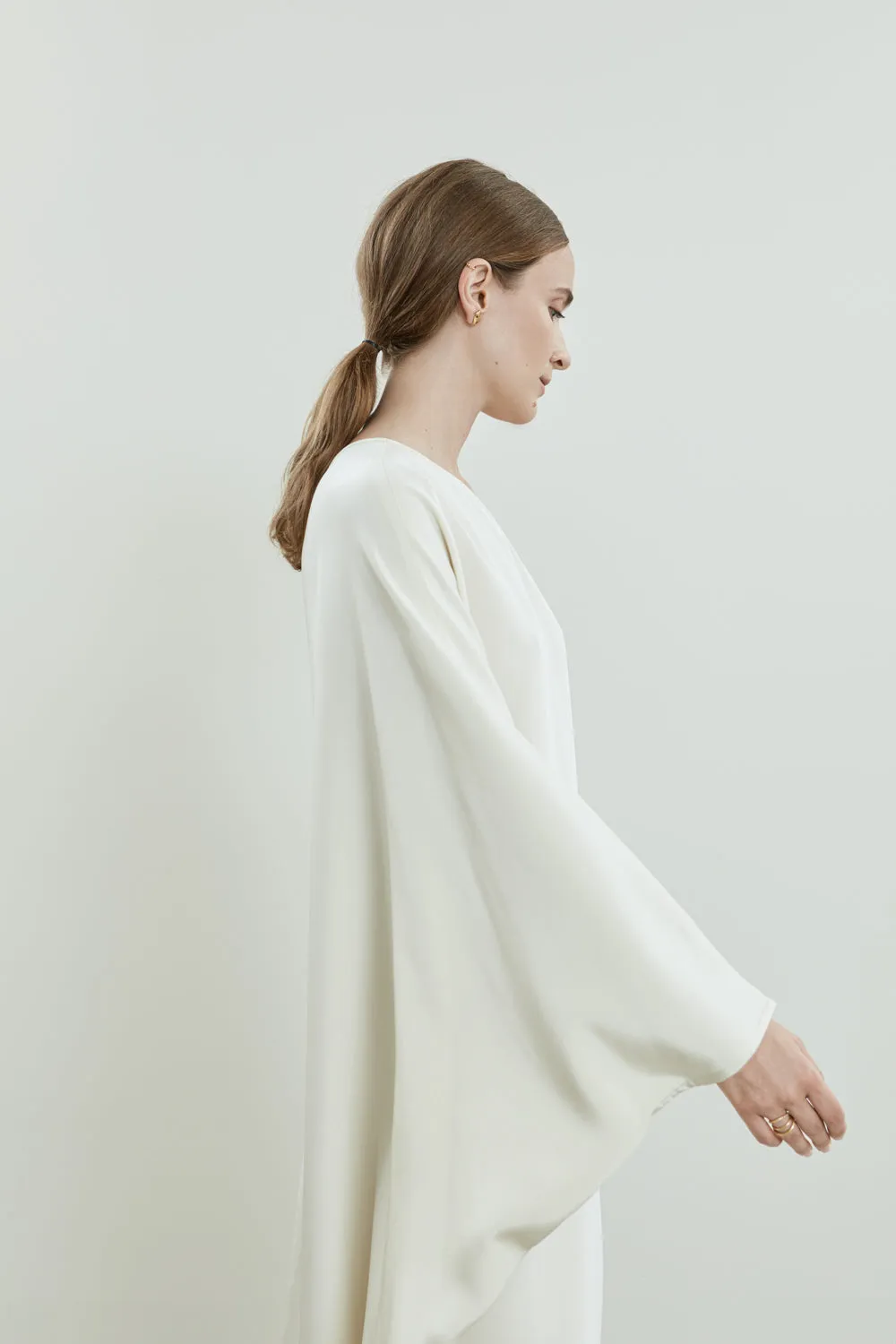 Maui dress | Off white - Crepe silk