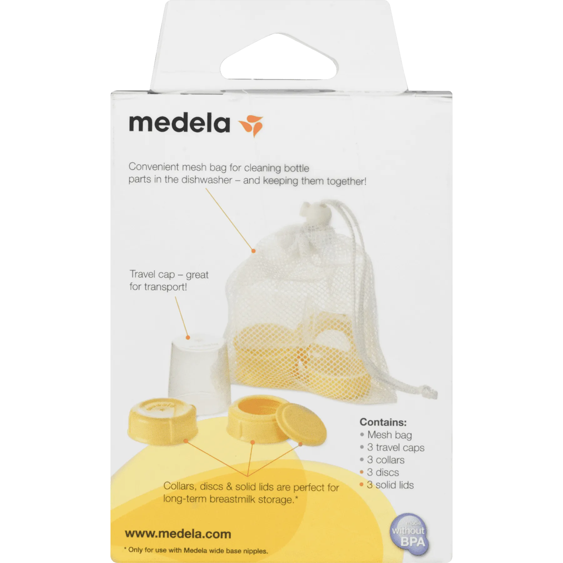 Medela Breast Milk Bottle Spare Parts Kit, Clear and Yellow, 87165, 13 Piece Set