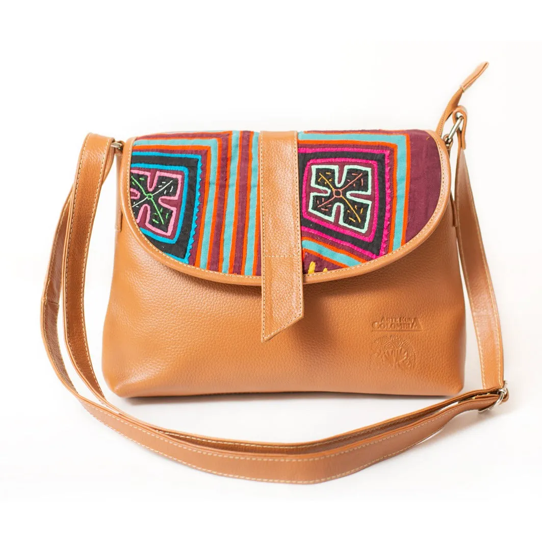 Medium Cross Body Purse - With Mola Design