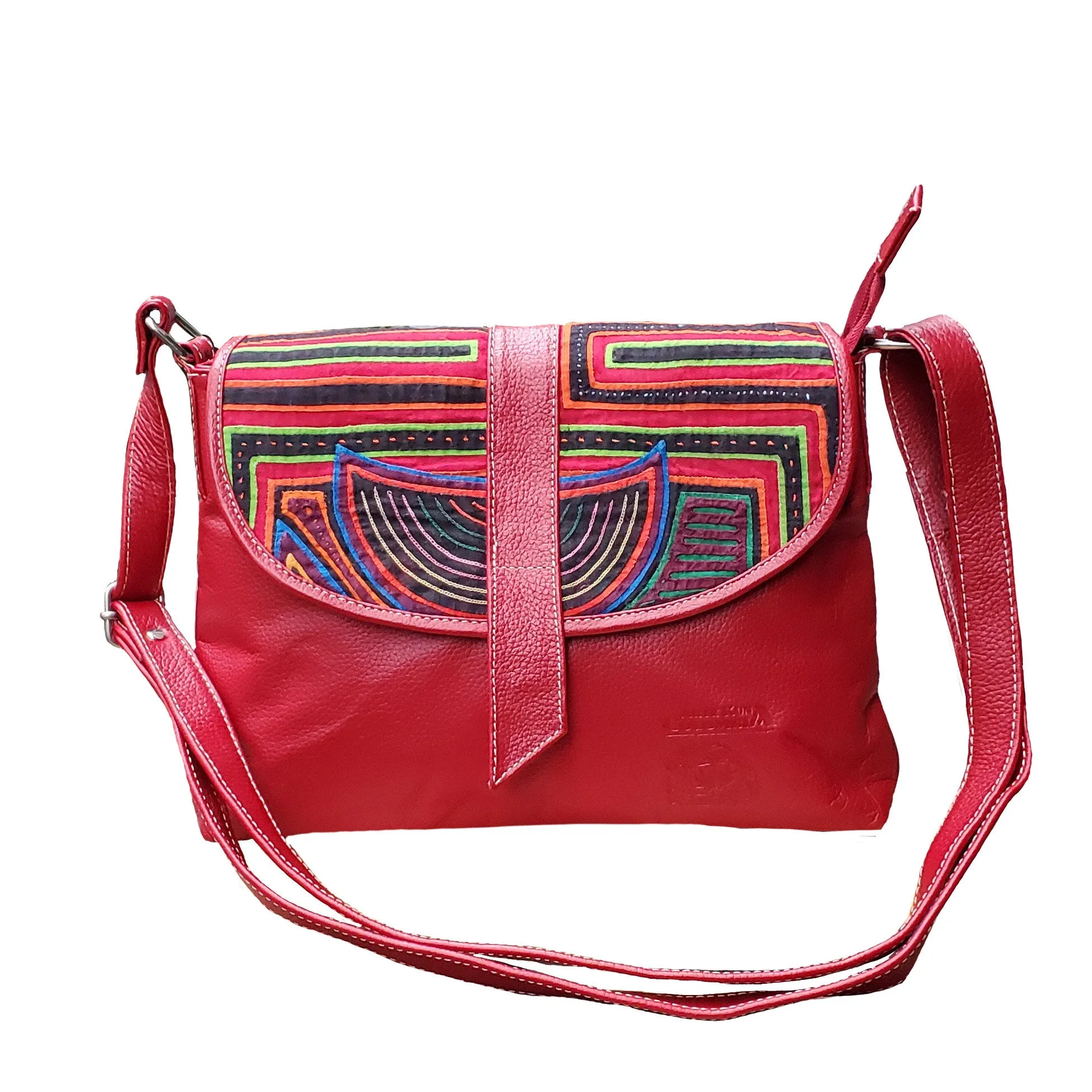 Medium Cross Body Purse - With Mola Design