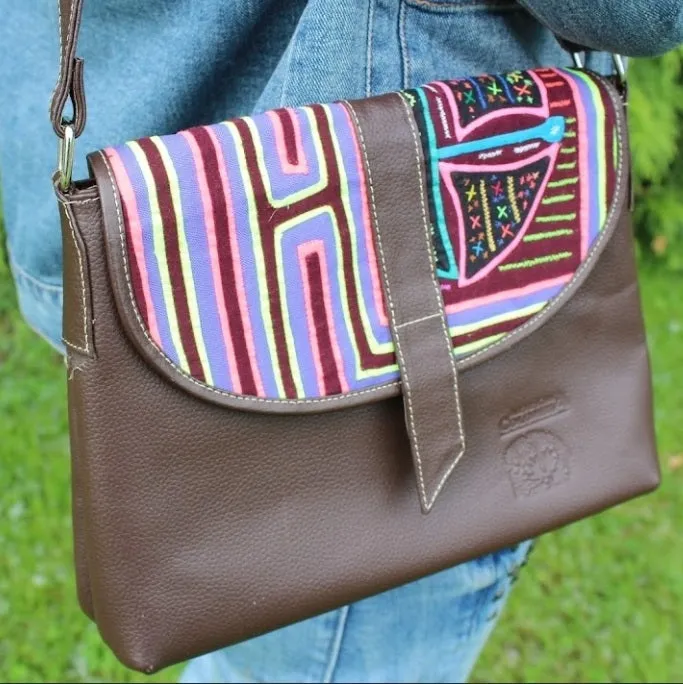 Medium Cross Body Purse - With Mola Design