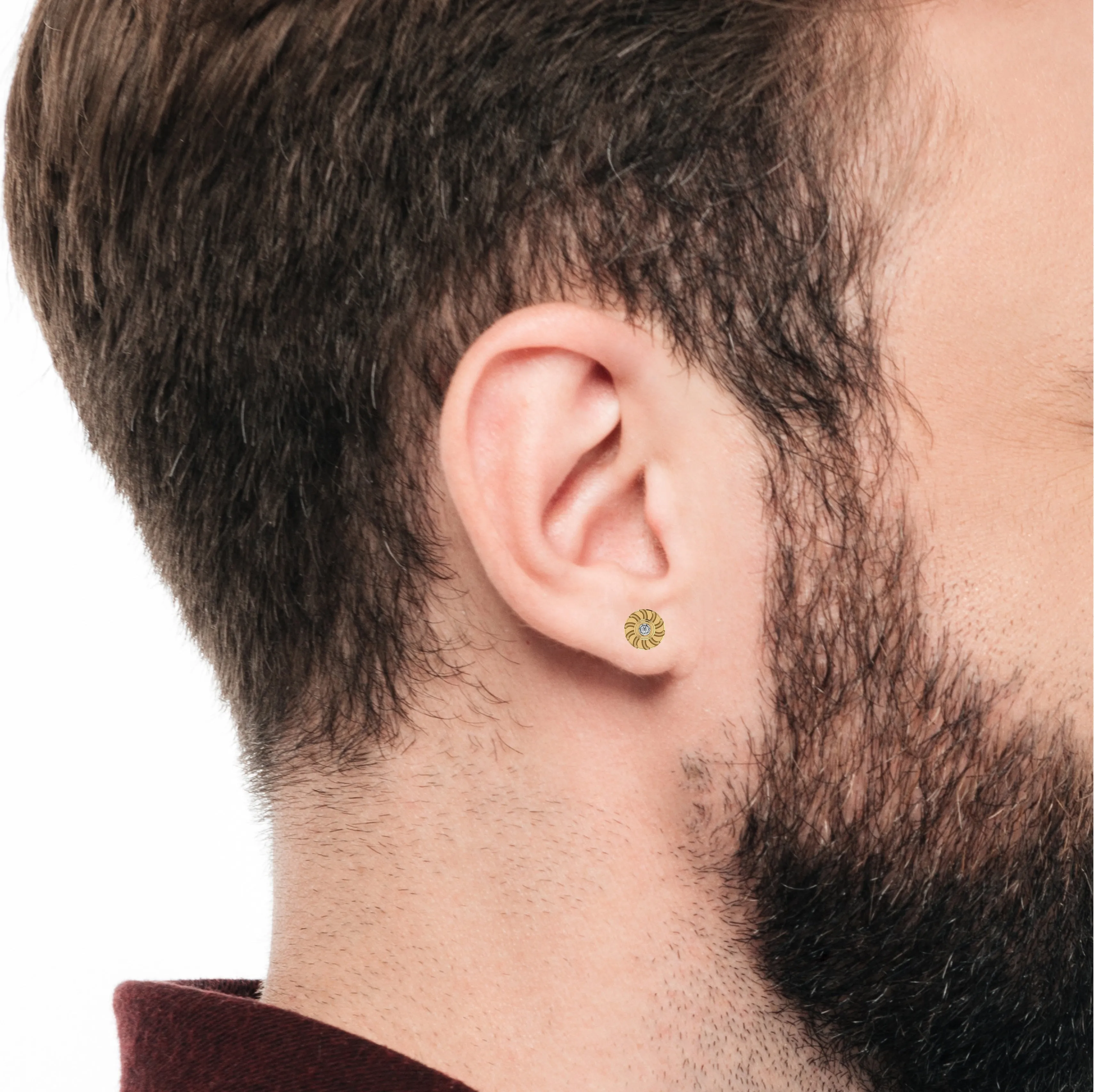 Men's Artistic Silver Stud Earring