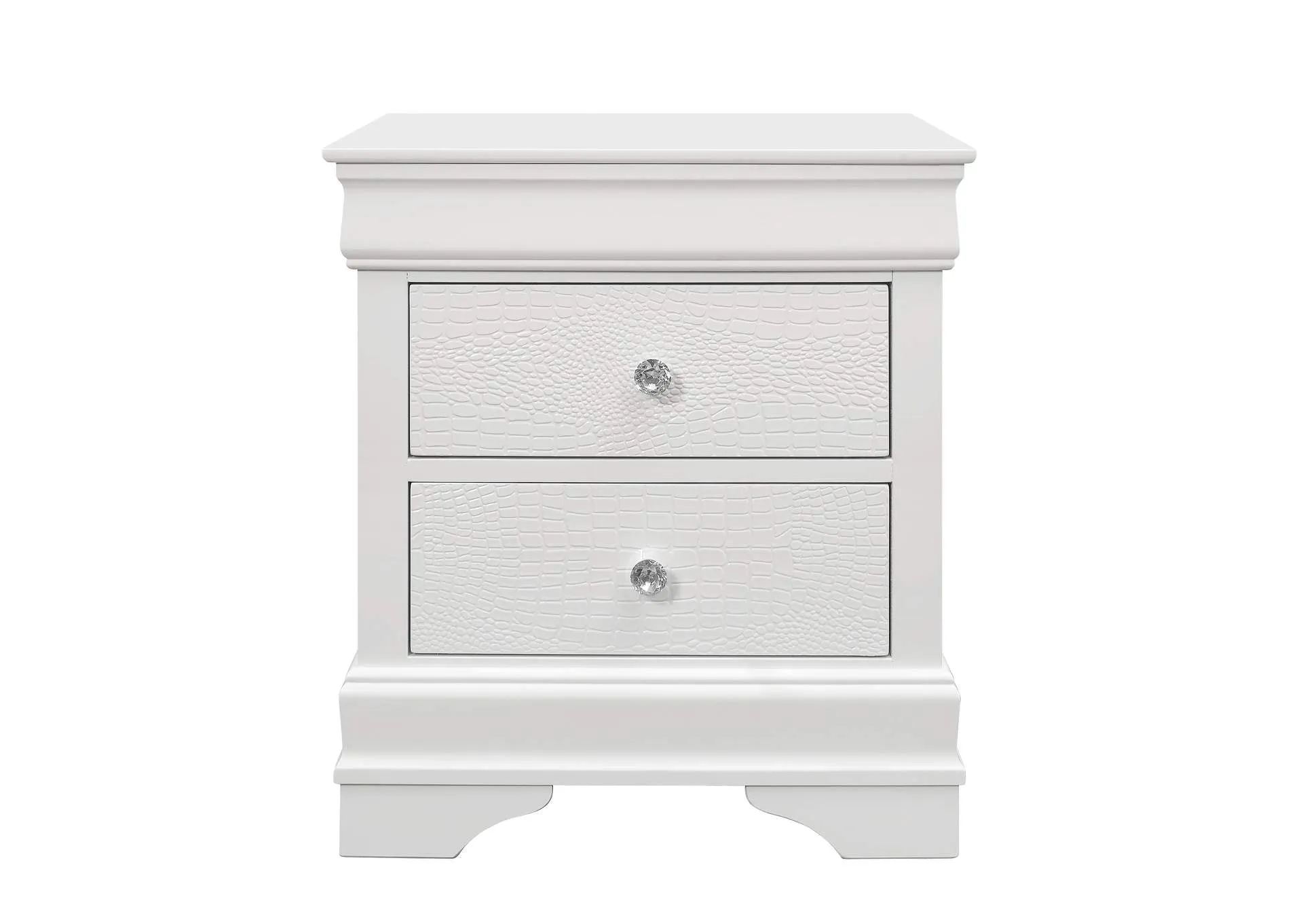 Metallic White Pompei Nightstand