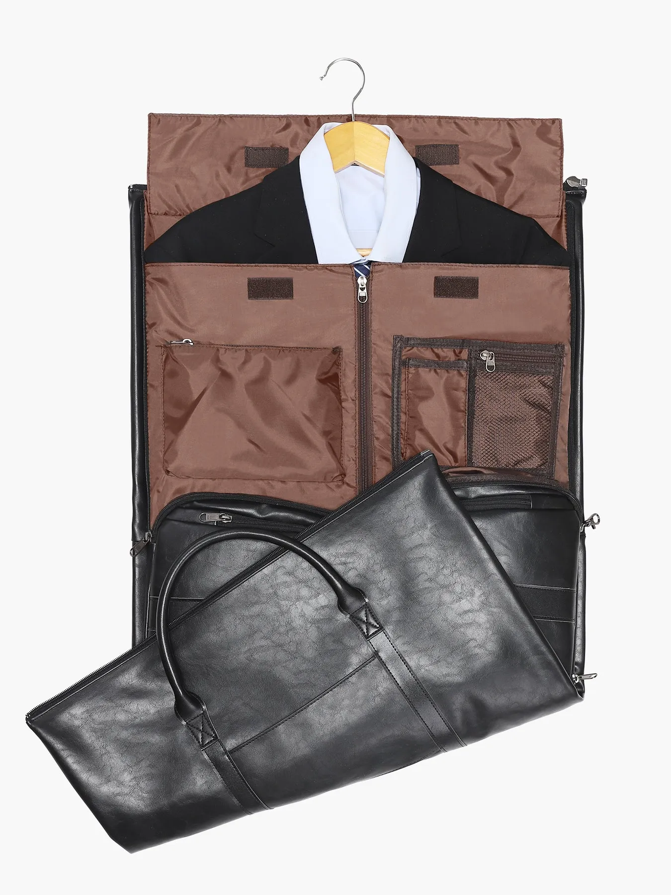 Modoker Convertible Leather Garment Bag For Travel Carry On