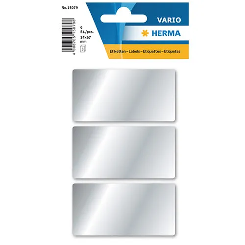 Multi-purpose Labels, 34 x 67mm , Silver (15079)