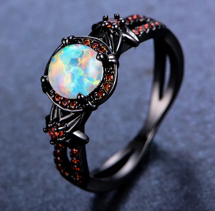 Mystic Rainbow Fire Opal Ring