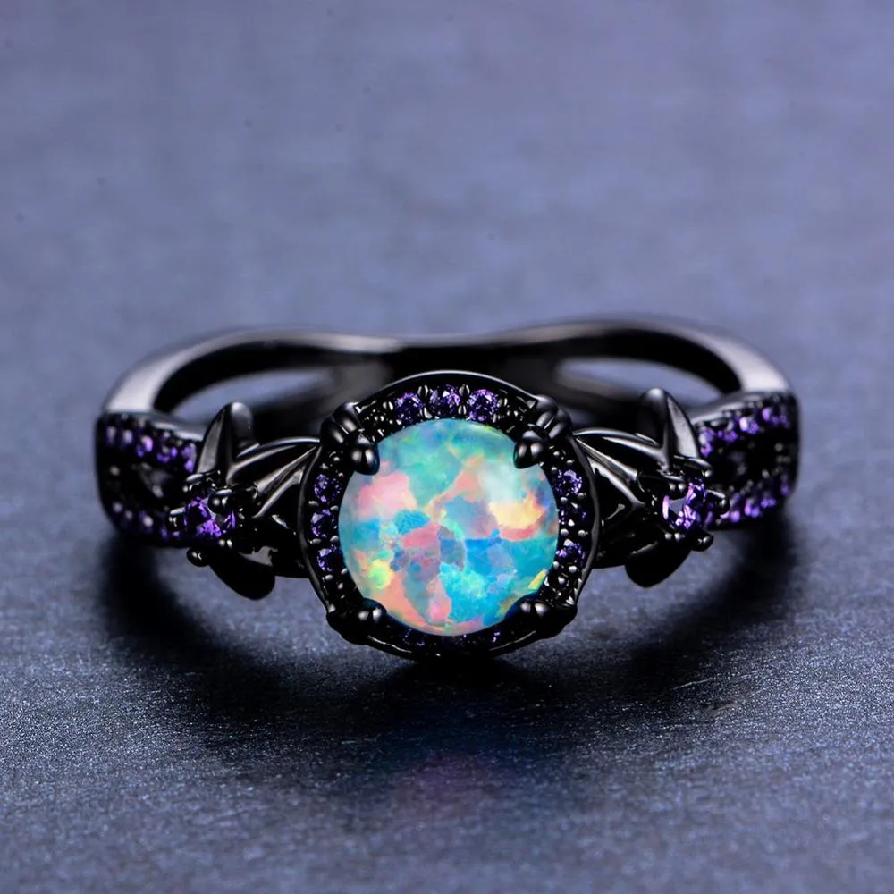 Mystic Rainbow Fire Opal Ring