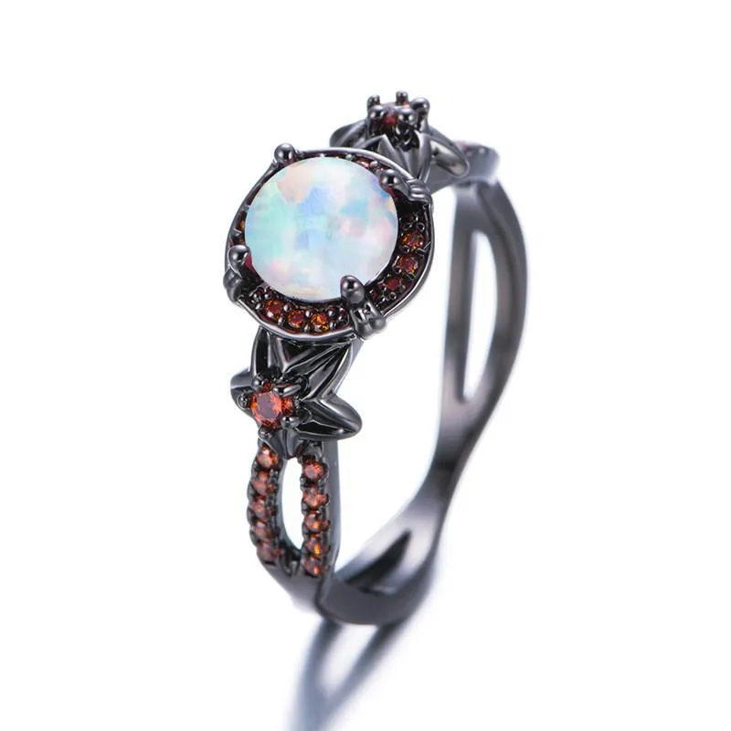 Mystic Rainbow Fire Opal Ring