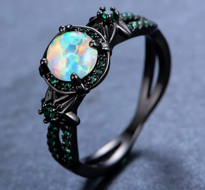 Mystic Rainbow Fire Opal Ring