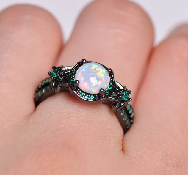 Mystic Rainbow Fire Opal Ring