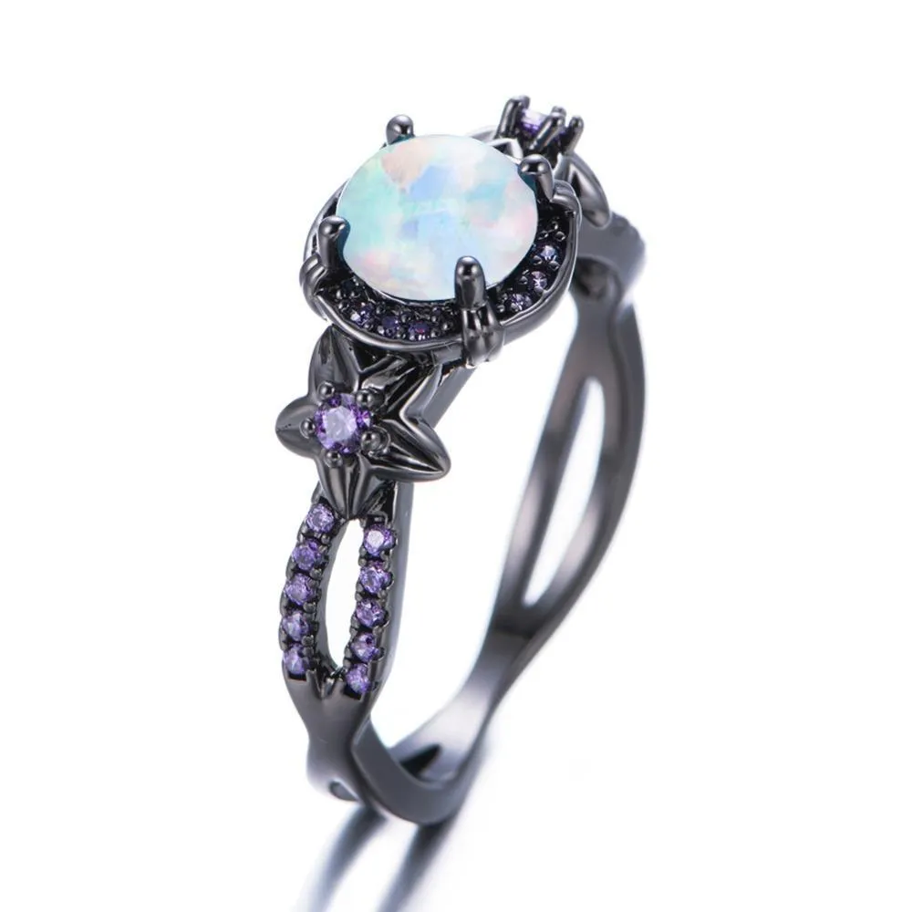 Mystic Rainbow Fire Opal Ring