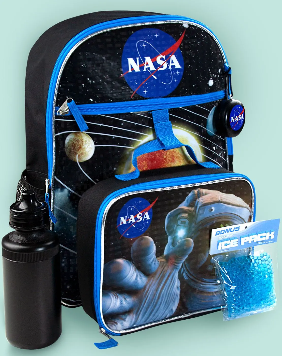 NASA Space Kid's/Children's School Bag 5 Piece Backpack Rucksack and Lunch Box Kit