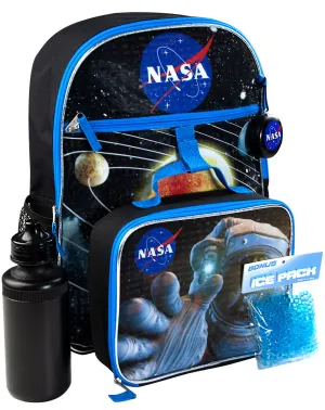 NASA Space Kid's/Children's School Bag 5 Piece Backpack Rucksack and Lunch Box Kit