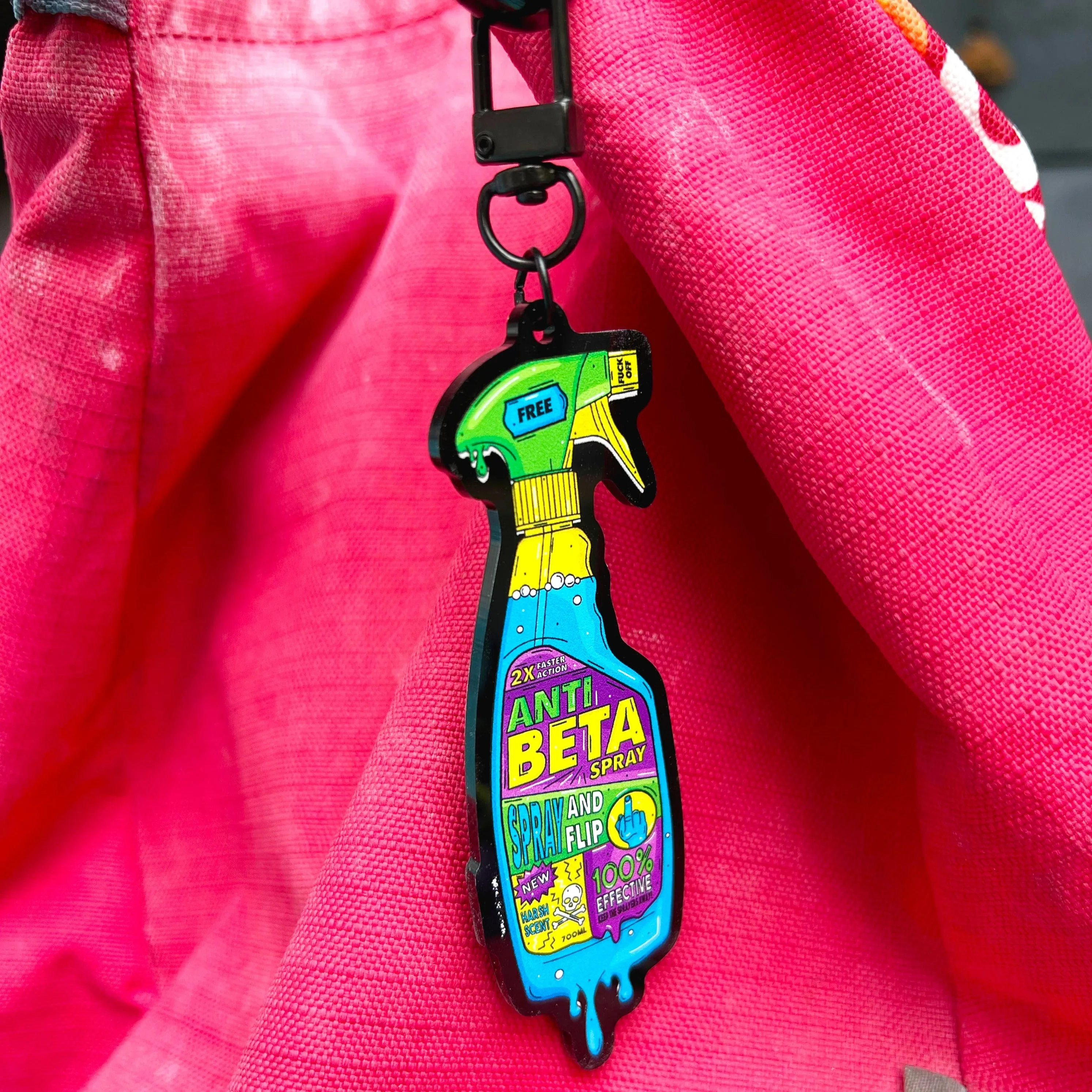 Neon Climber Anti-Beta Spray Bottle Keychain