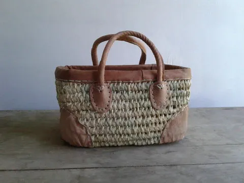 Open Weave Bag Leather Trim L