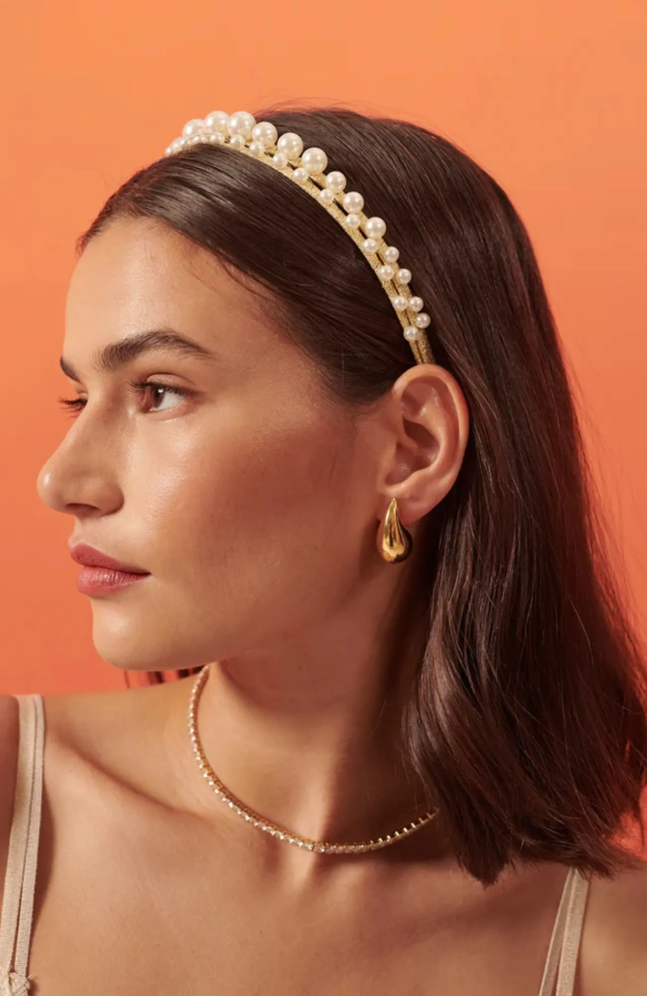 Owen Pearl Headband Gold