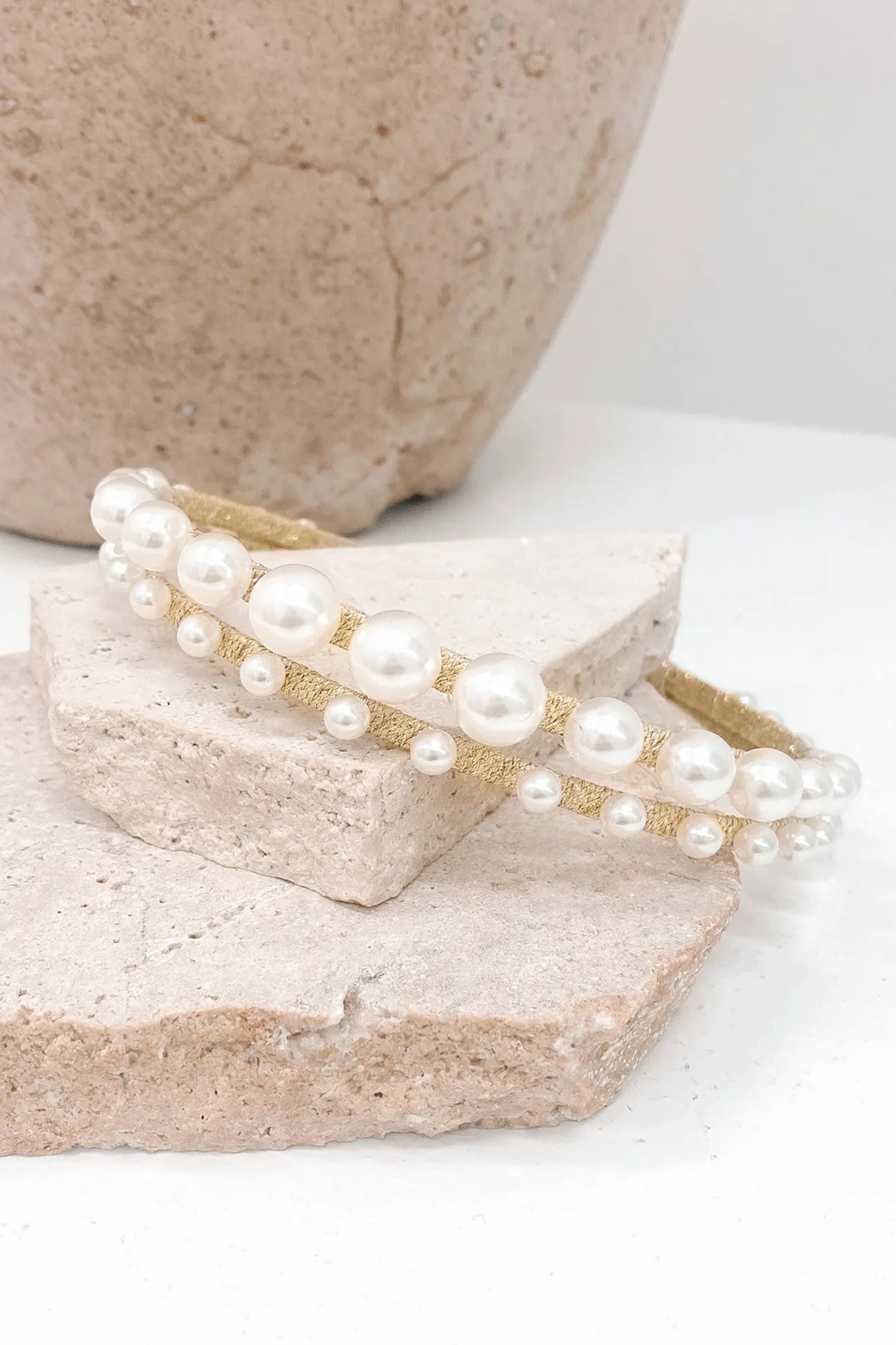 Owen Pearl Headband Gold