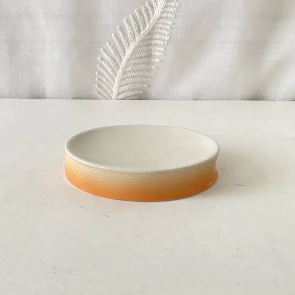 Peach/Orange And White Gradient Bathroom Accessory Set