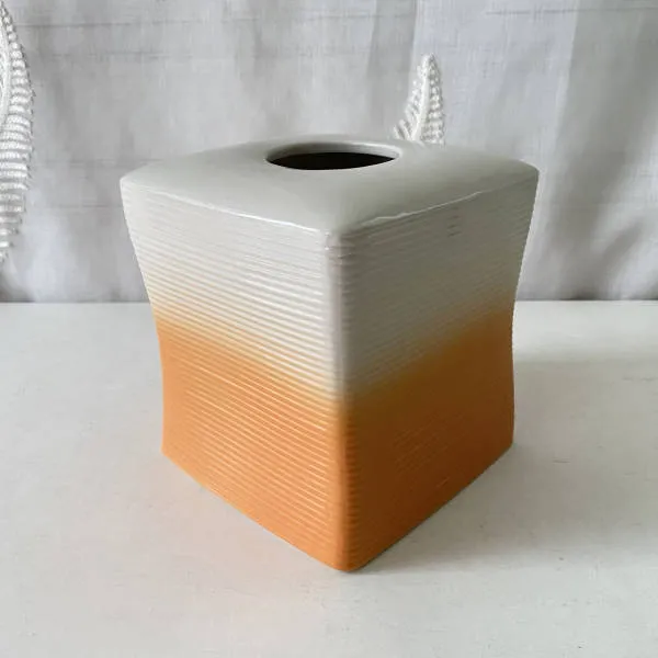 Peach/Orange And White Gradient Bathroom Accessory Set