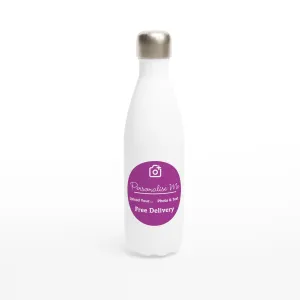 Personalised White 17oz Stainless Steel Water Bottle