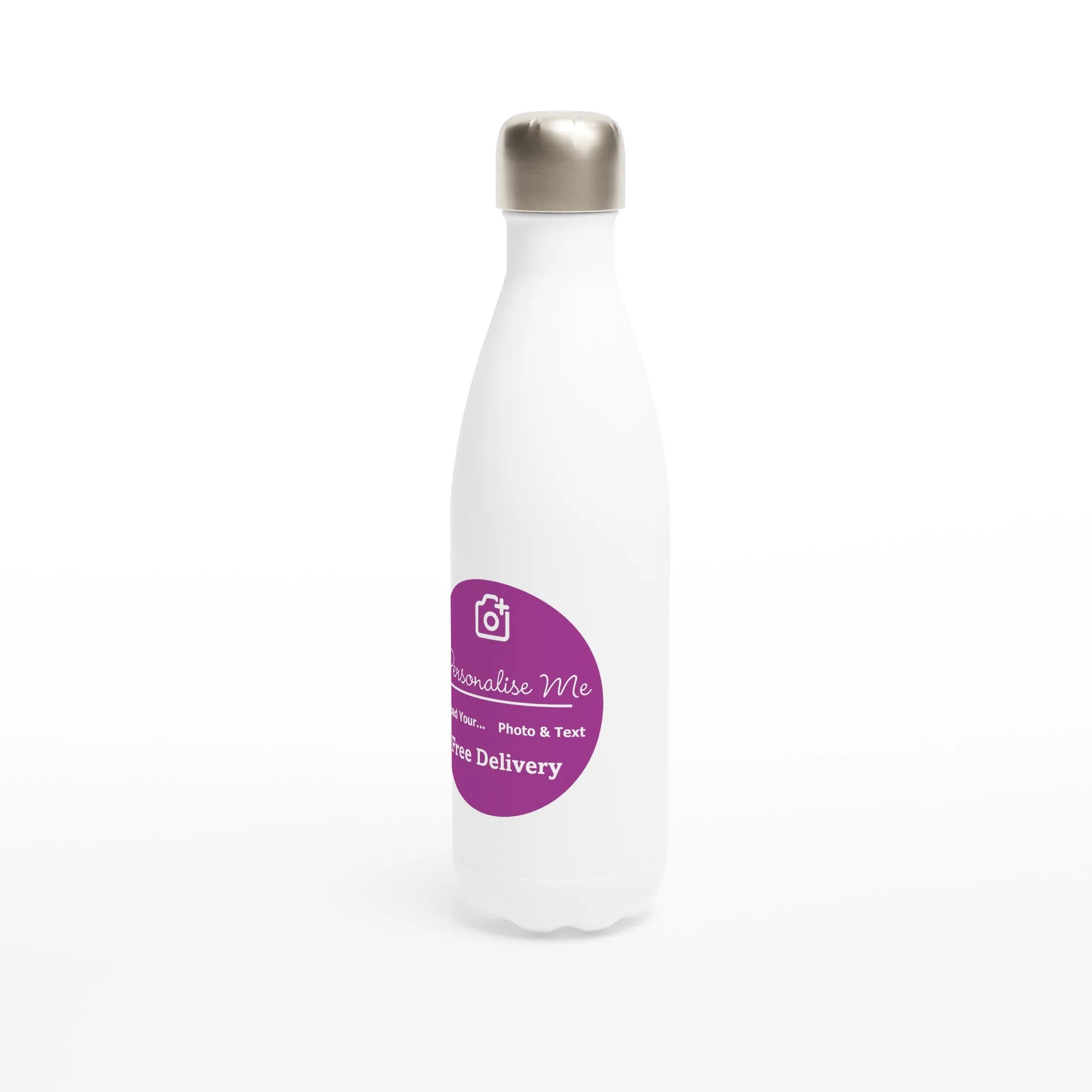 Personalised White 17oz Stainless Steel Water Bottle