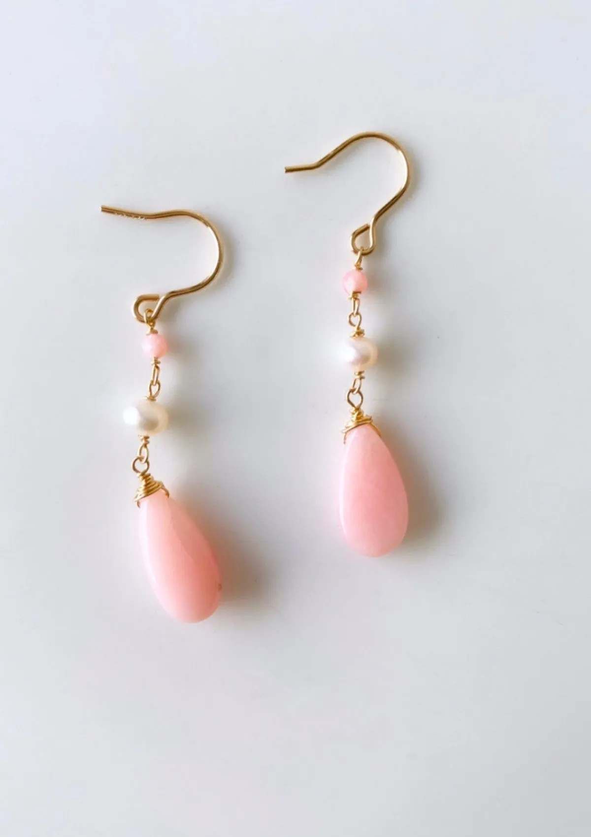 Pink Opal Elegant Earrings