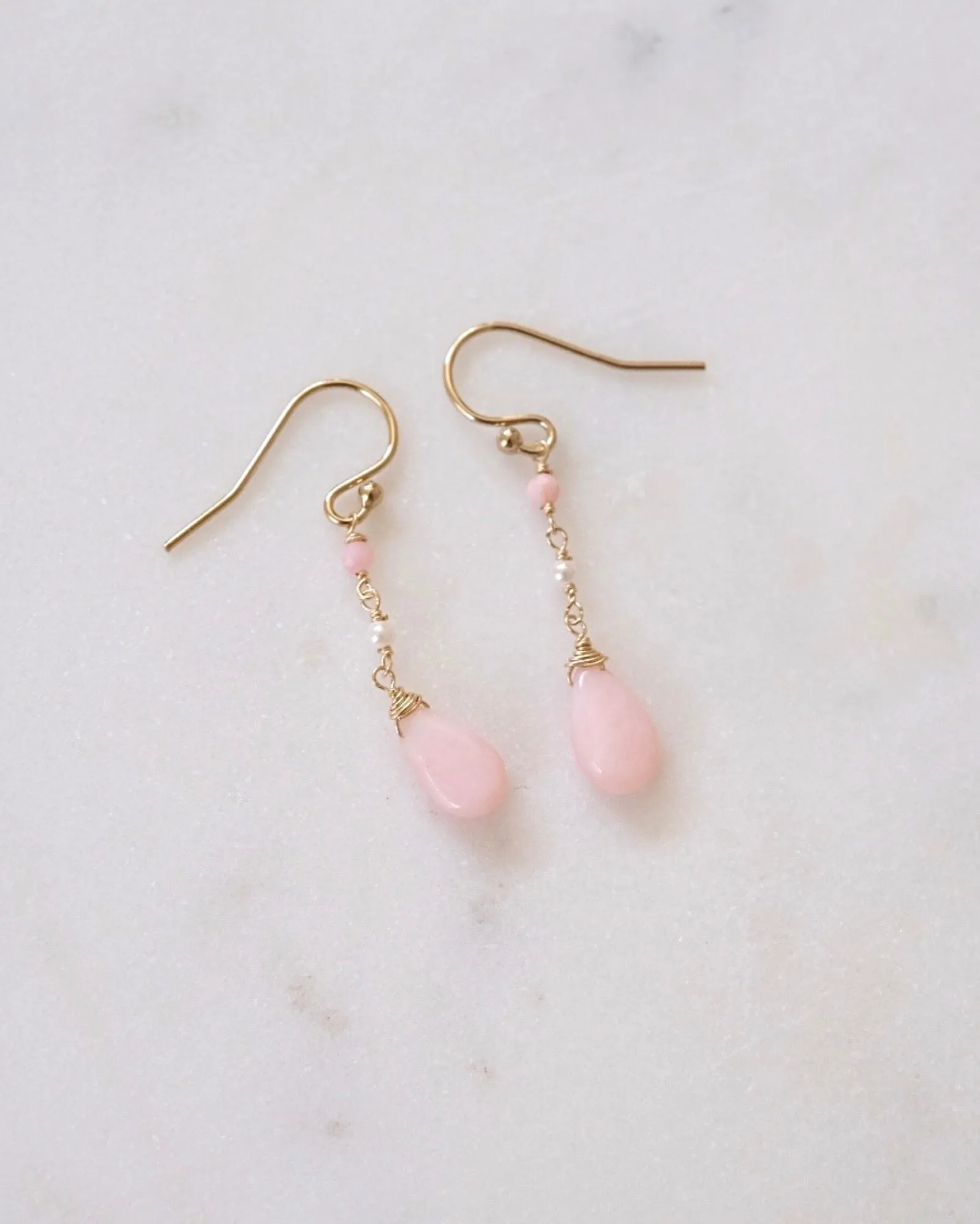 Pink Opal Elegant Earrings