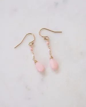 Pink Opal Elegant Earrings