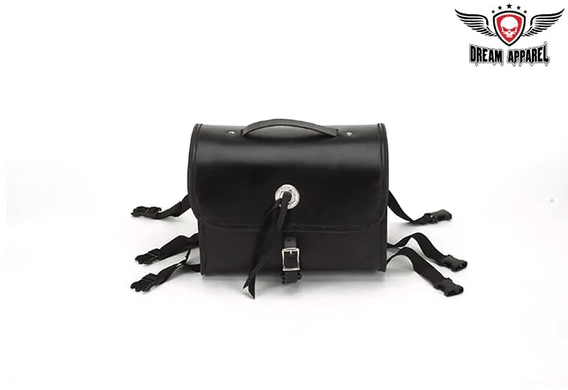 Plain Leather Motorcycle Sissy Bar Bag