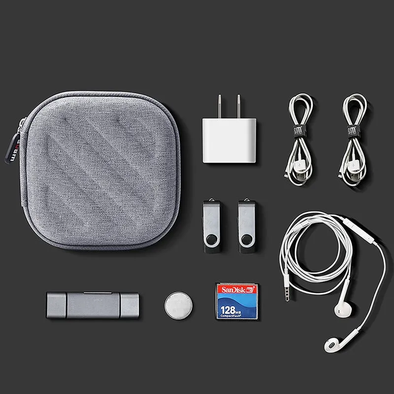 Portable Carry Case, Hard Case Bag Holder for SD TF Card Headphone Earbuds iPod Flash Drive & Cable