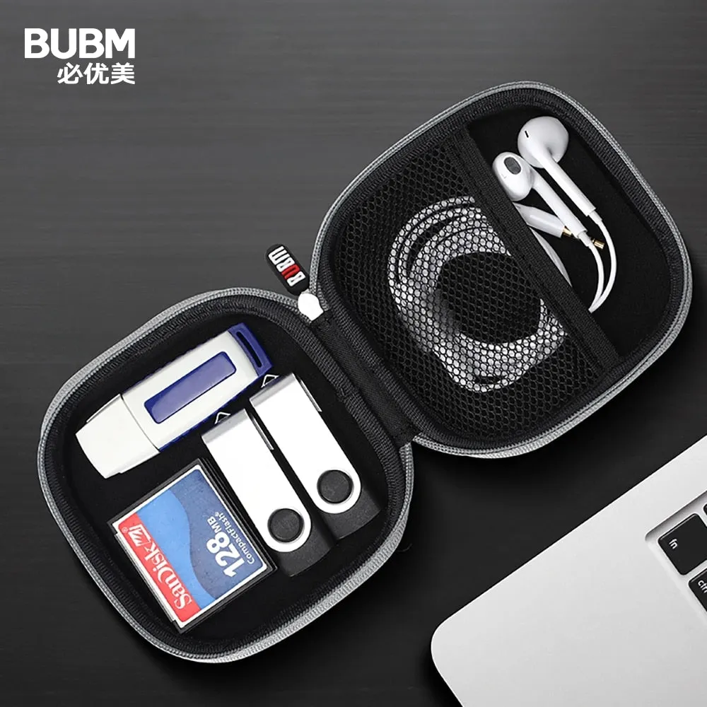 Portable Carry Case, Hard Case Bag Holder for SD TF Card Headphone Earbuds iPod Flash Drive & Cable