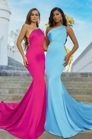 PORTIA & SCARLETT PS22358 Exquisite Sleeveless Asymmetric Neck Gown