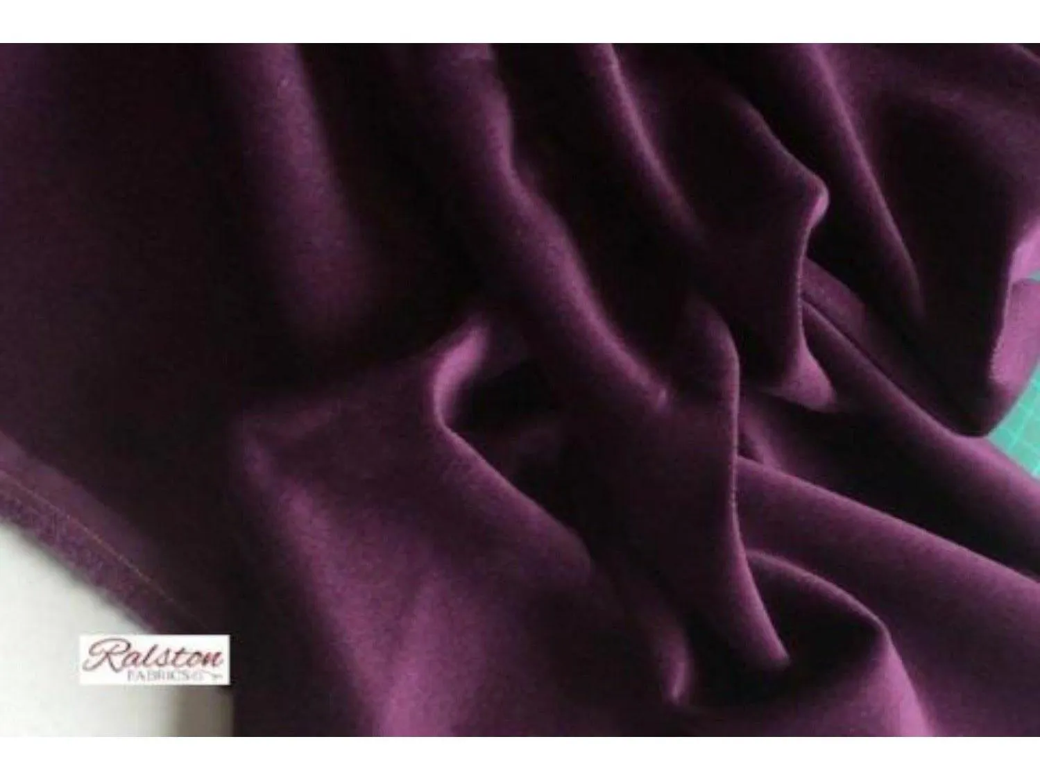 PURPLE / Aubergine -  Cotton Velvet Fabric for Curtains and Soft Furnishings