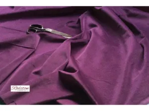 PURPLE / Aubergine -  Cotton Velvet Fabric for Curtains and Soft Furnishings