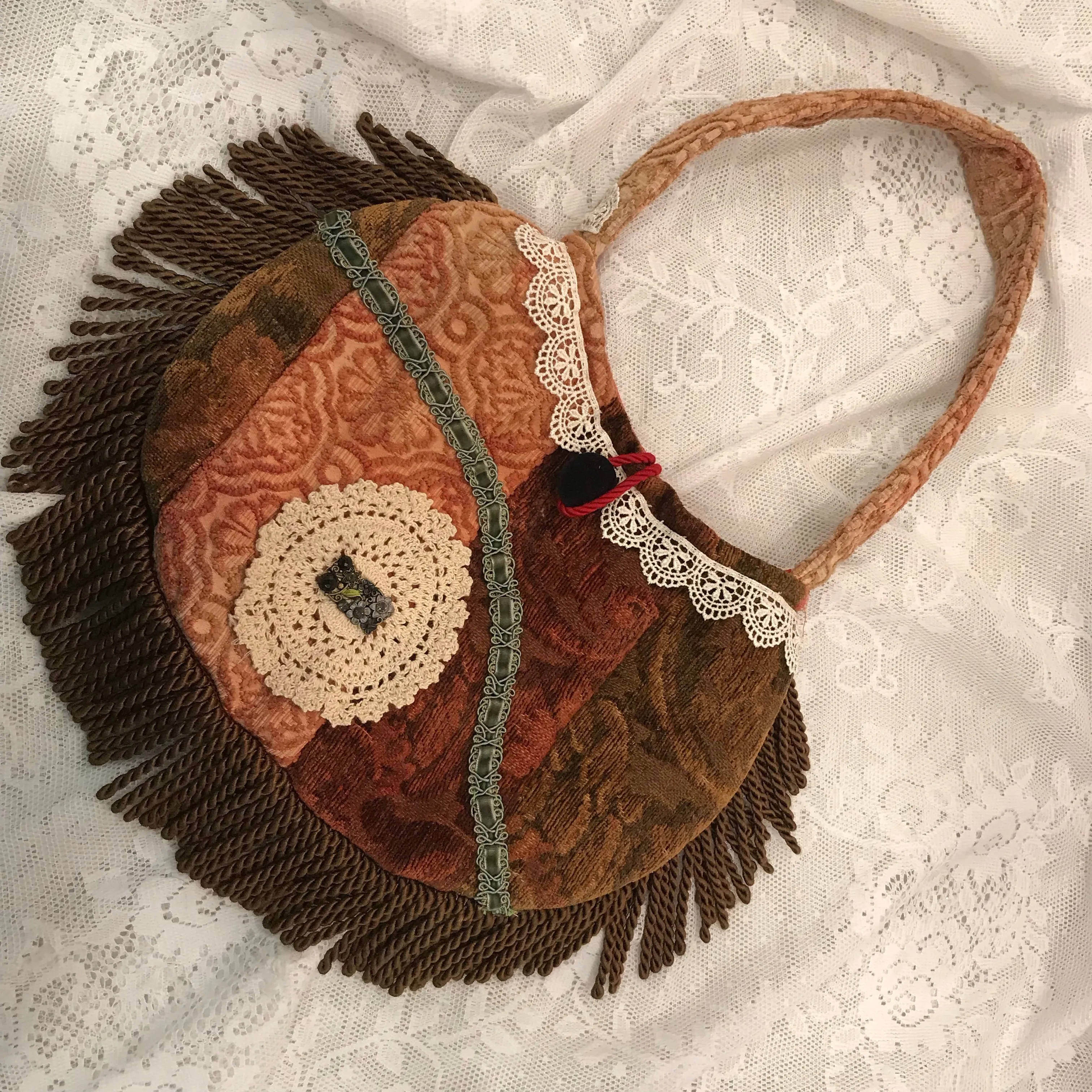 Purse With Fringe and Lace