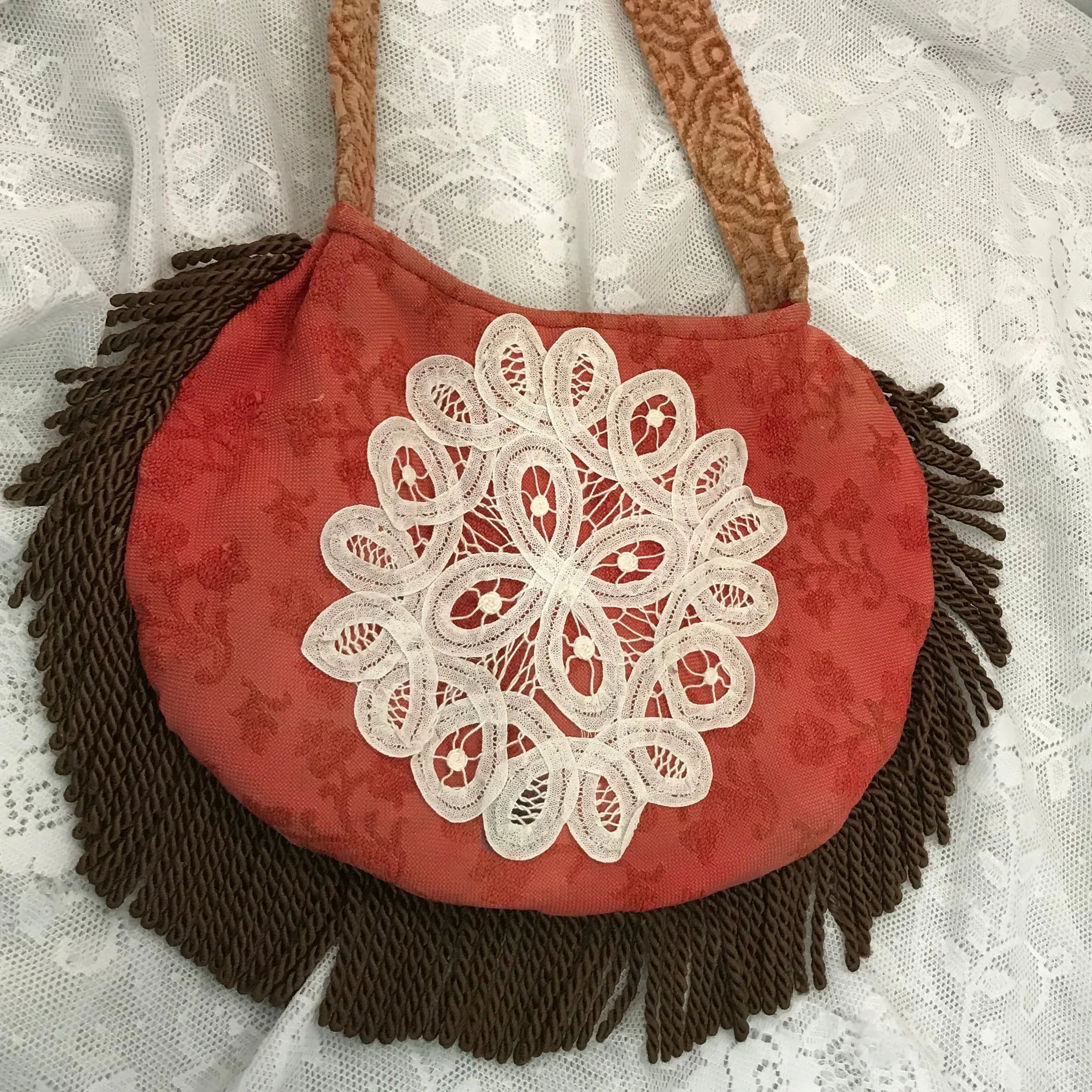 Purse With Fringe and Lace