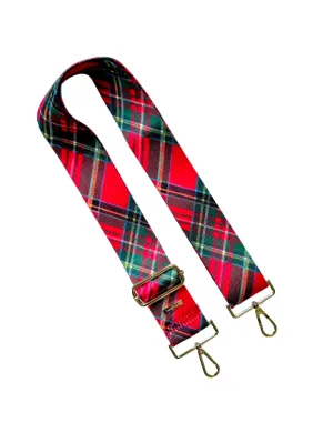 Red Tartan Plaid Guitar Purse Strap