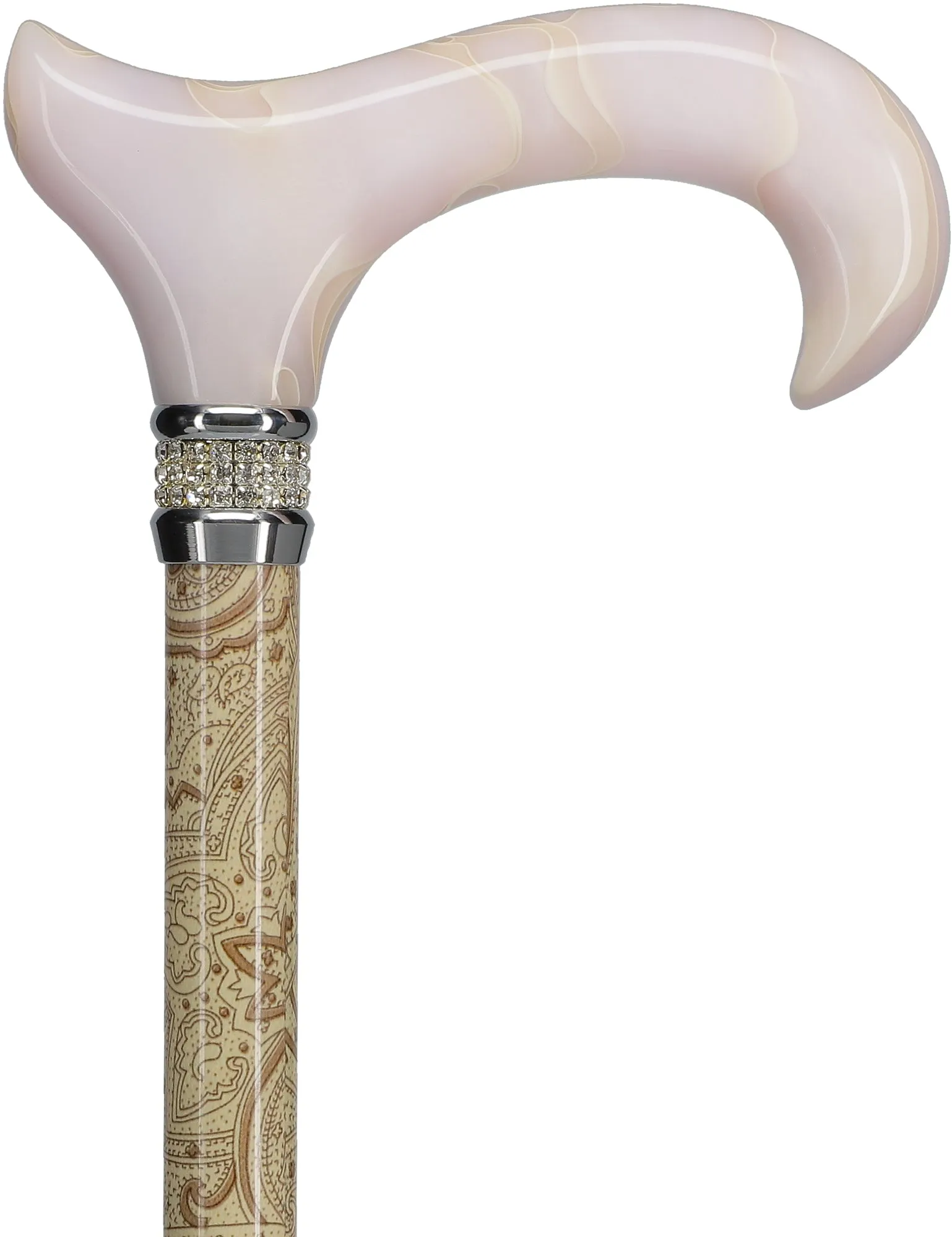 Rhinestone Designer Cane: Rich Creme Exquisite Pearlz Elegance