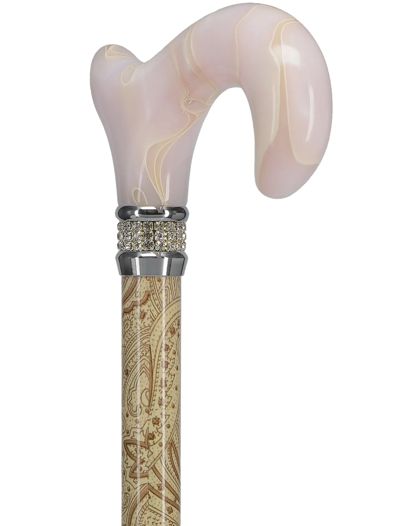 Rhinestone Designer Cane: Rich Creme Exquisite Pearlz Elegance