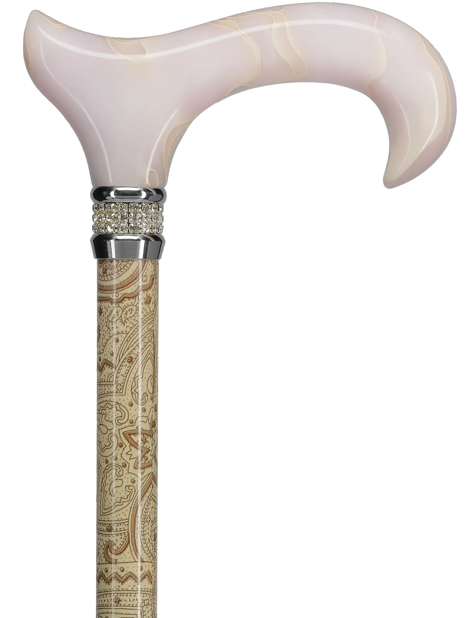 Rhinestone Designer Cane: Rich Creme Exquisite Pearlz Elegance