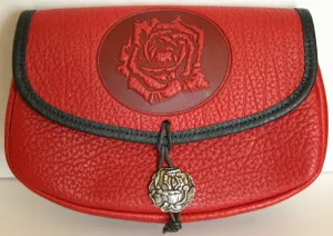 Rose Leather Belt Pouch (Wide)