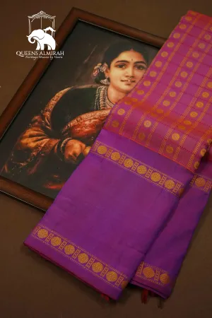 ROSE VALE WITH DARK RASBERRY PURE KANCHIVARAM SILK SAREE