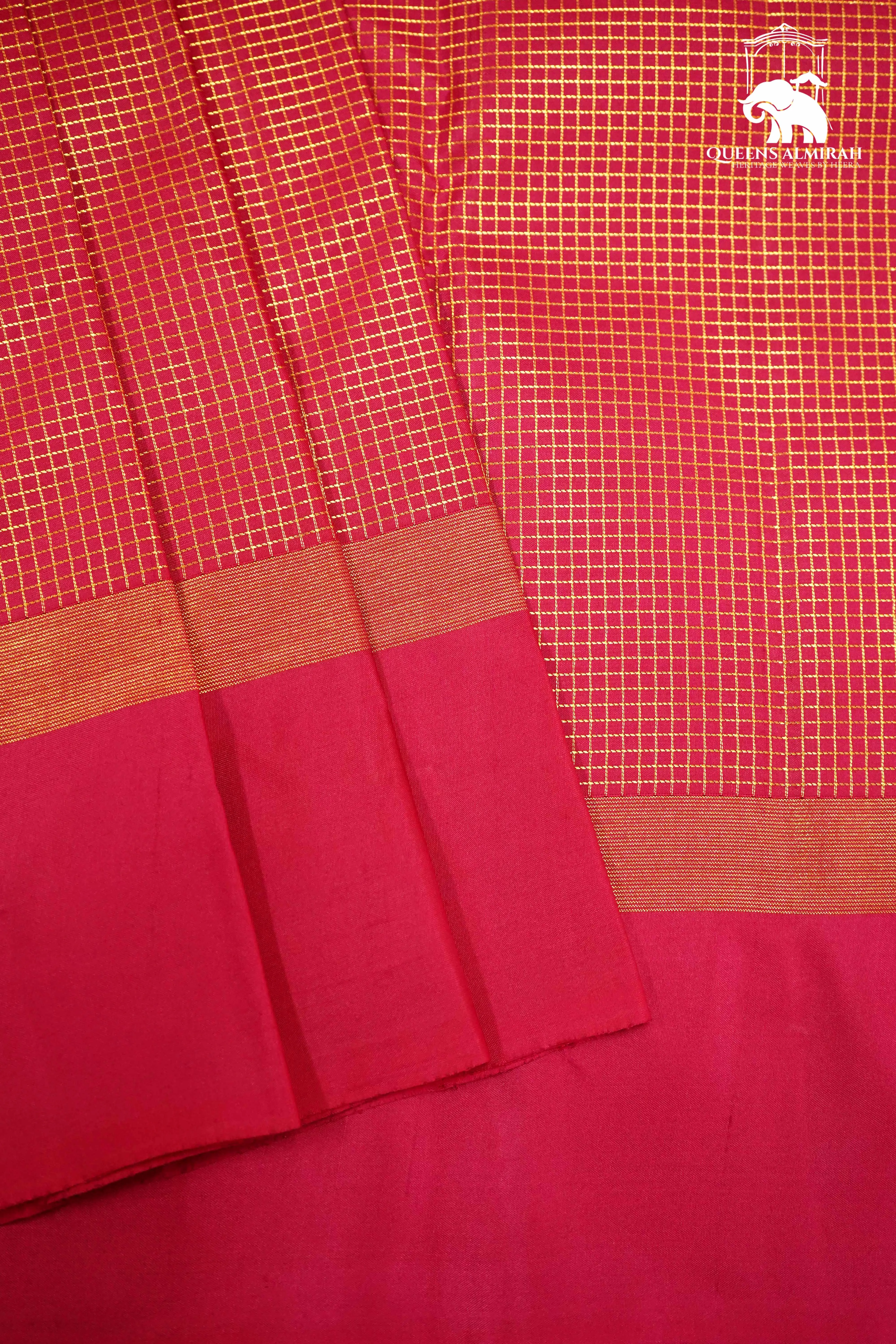 ROUGE PINK WITH DARK PINK KANCHIVARAM SILK SAREE