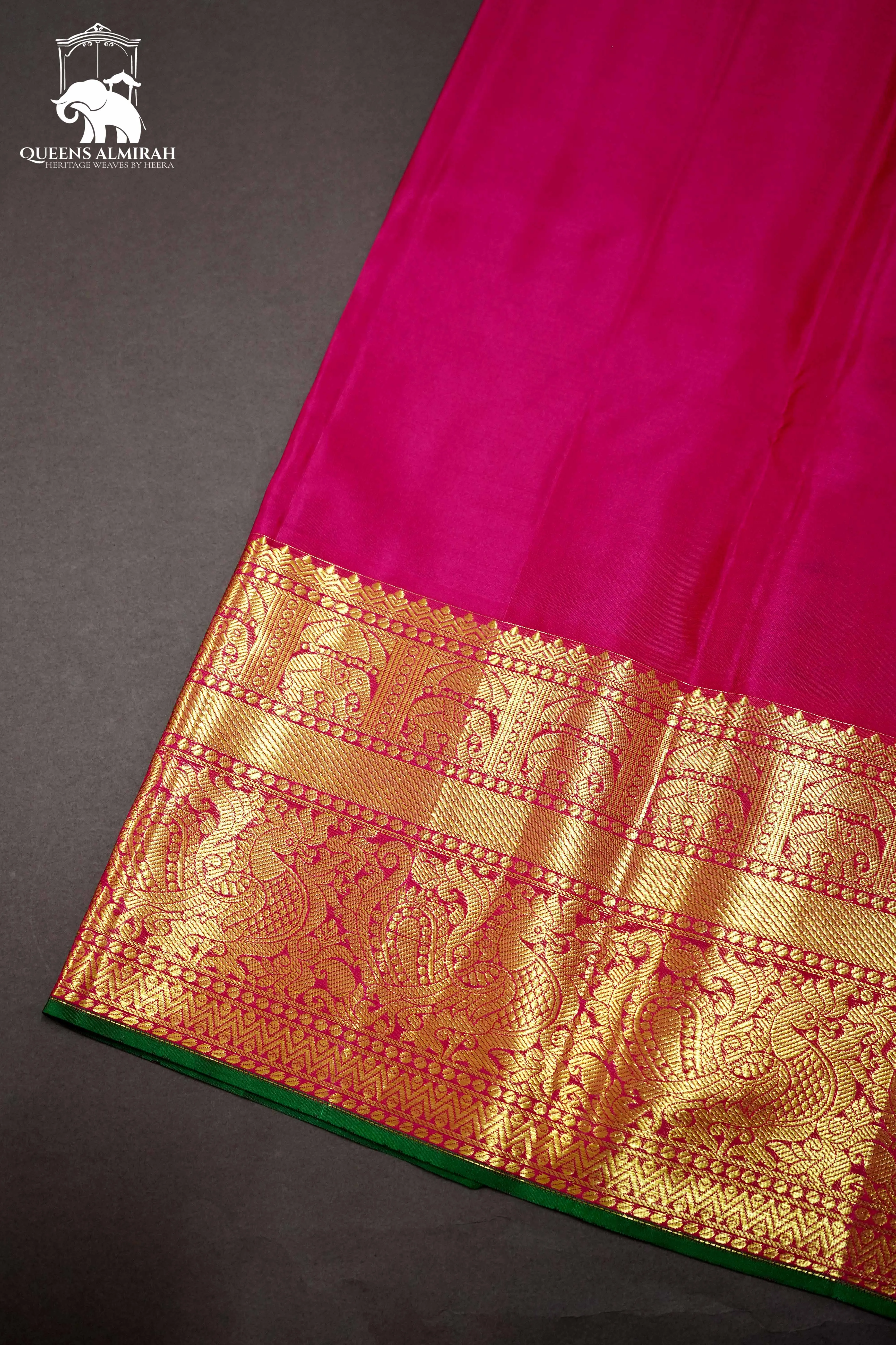 ROUGE PINK WITH DARK PINK KANCHIVARAM SILK SAREE