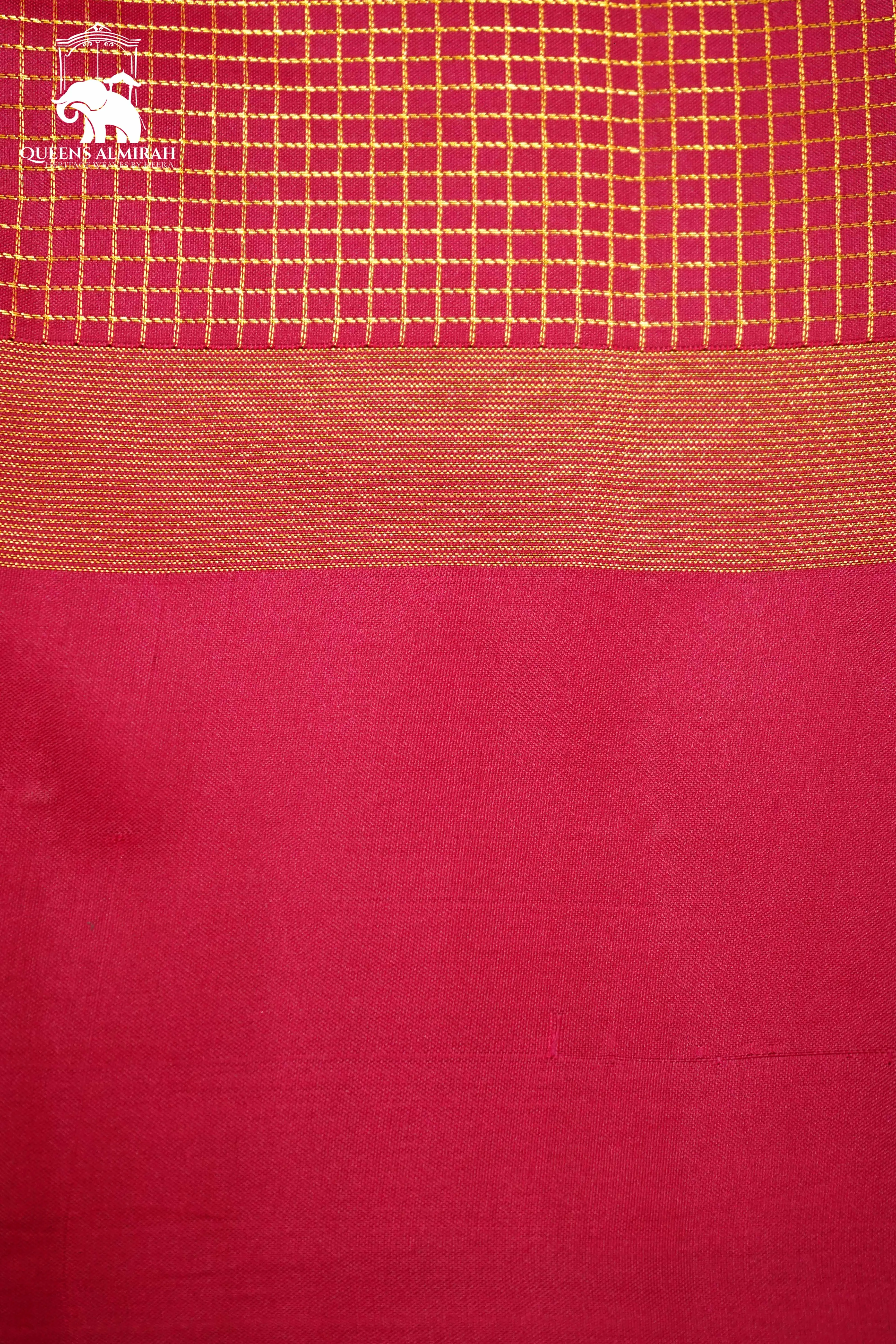 ROUGE PINK WITH DARK PINK KANCHIVARAM SILK SAREE