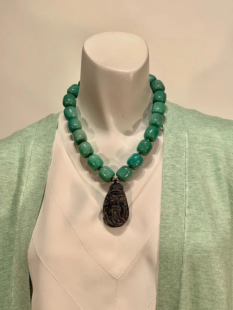 Semi Precious Green Amazonite One of a Kind Necklace made in California