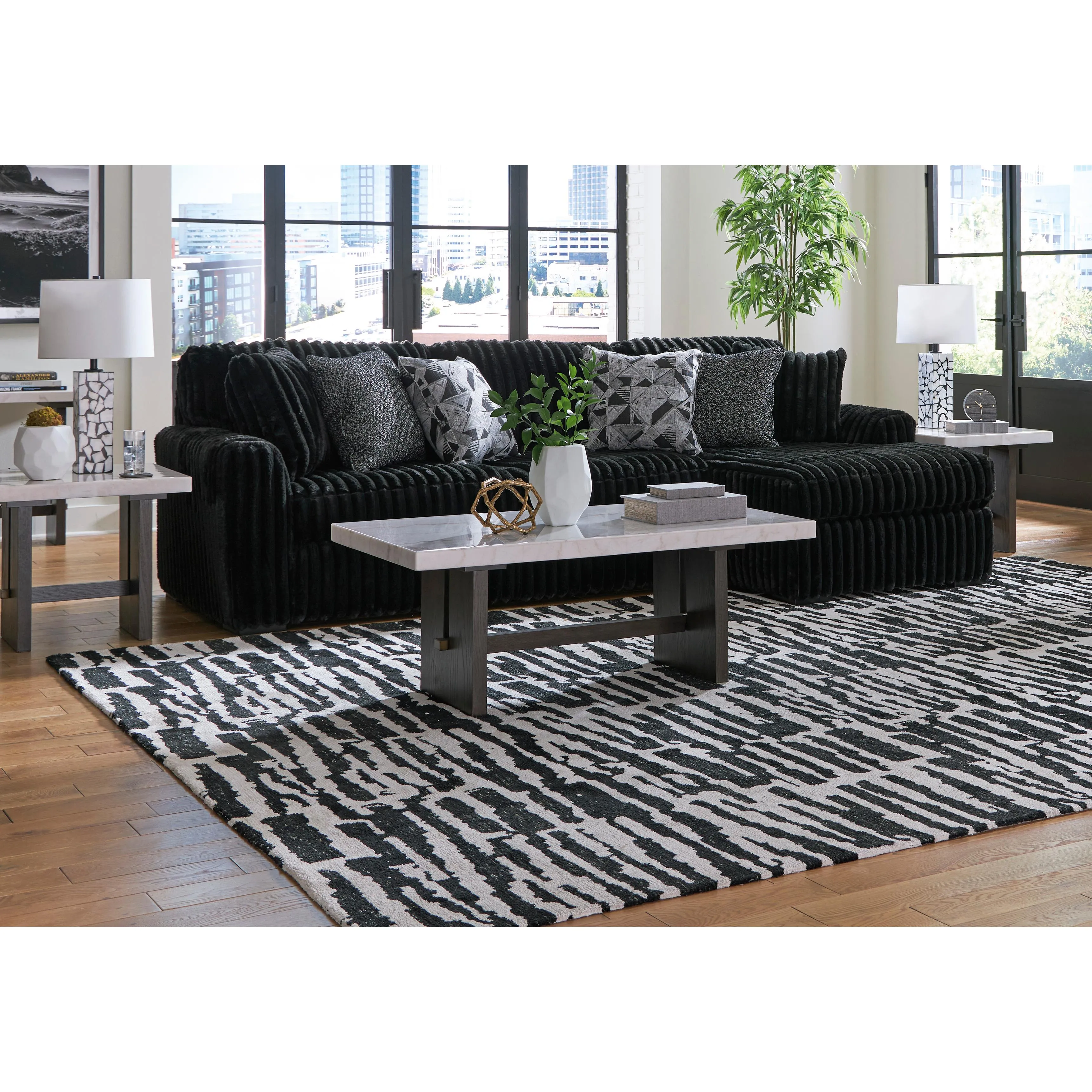 Signature Design by Ashley Midnight-Madness Fabric 2 pc Sectional 9810366/9810317